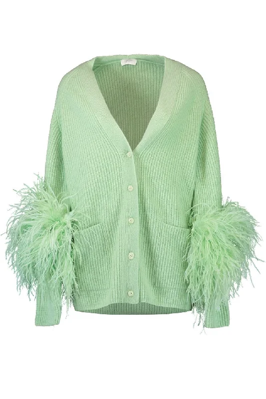 Friends - meeting cardigan for a casual get - together -Ostrich Feather Cardigan