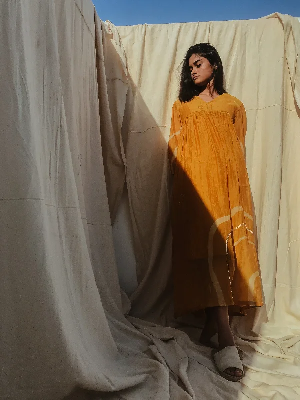 Geometric Dresses for Modern -Mustard Yellow Arazi Dress