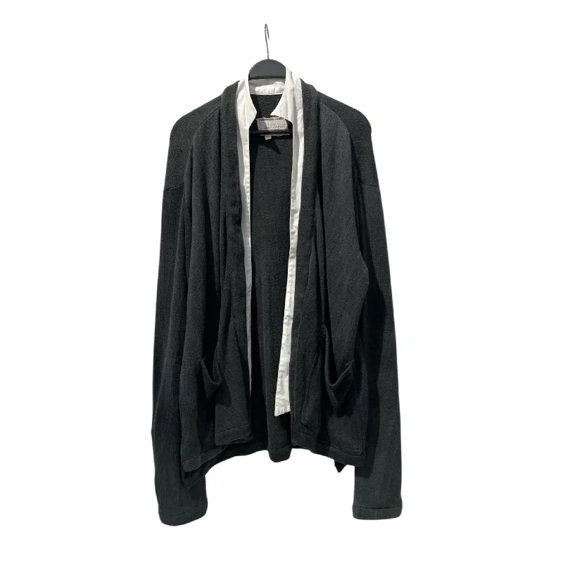 Hooded cardigan for added warmth -GREG LAUREN/Cardigan/4/Plain/Cashmere/GRY///