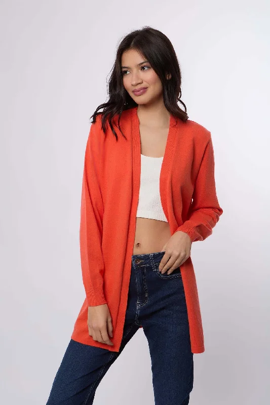 Orange - cardigan for an energetic and vibrant look -Cardigan