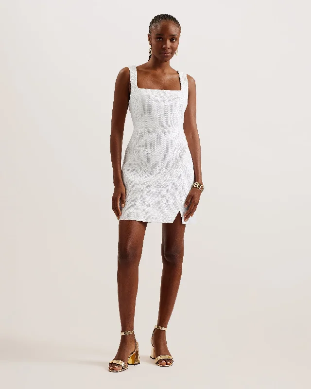 Strapless Dresses for Glamorous -Shiroir Mini Tailored Dress White