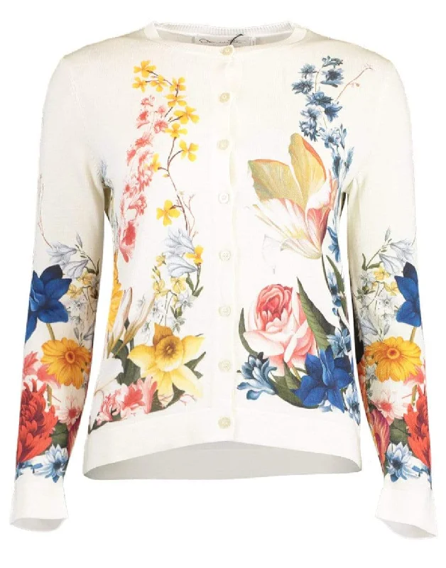 Cycling - cardigan for a sporty look -Long Sleeve Button Front Floral Cardigan