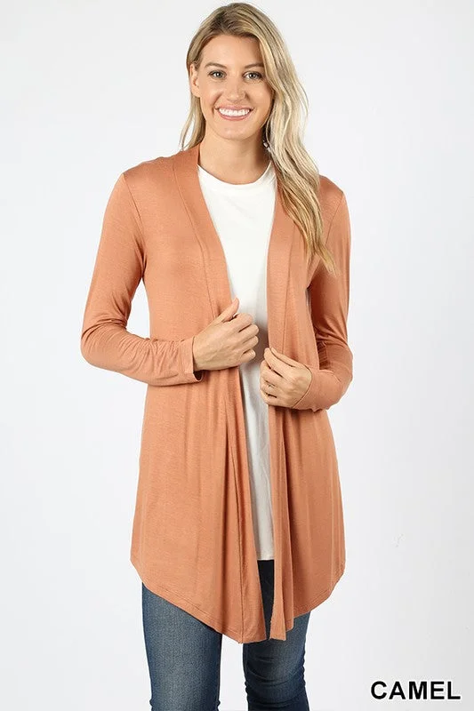 Yellow - cardigan for a bright and cheerful look -Drape Cardigan (Camel)