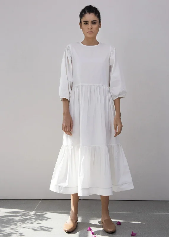 Linen Dresses for Breathable -Tuberose Tiered Dress