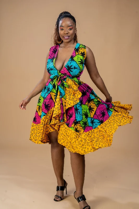 Strapless Dresses for Glamorous -Bisi Ankara Wrap Dress | African Print