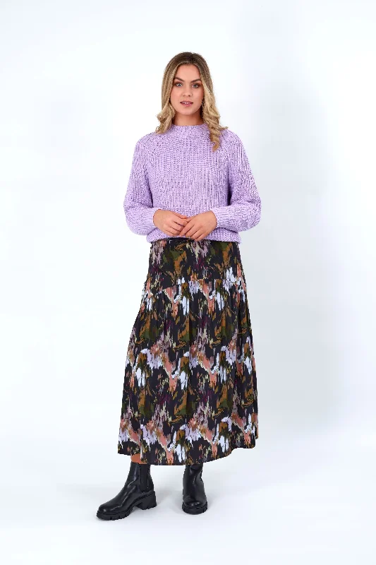 Vintage denim skirts for nostalgic charm -Vienna Skirt - Cosmic Print