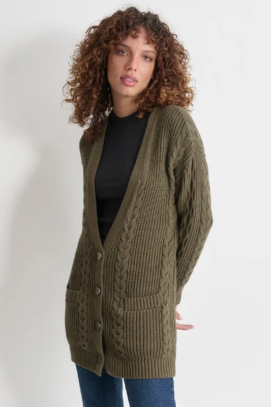 School - cardigan for a stylish campus look -V-NECK RELAXED LONG CARDIGAN