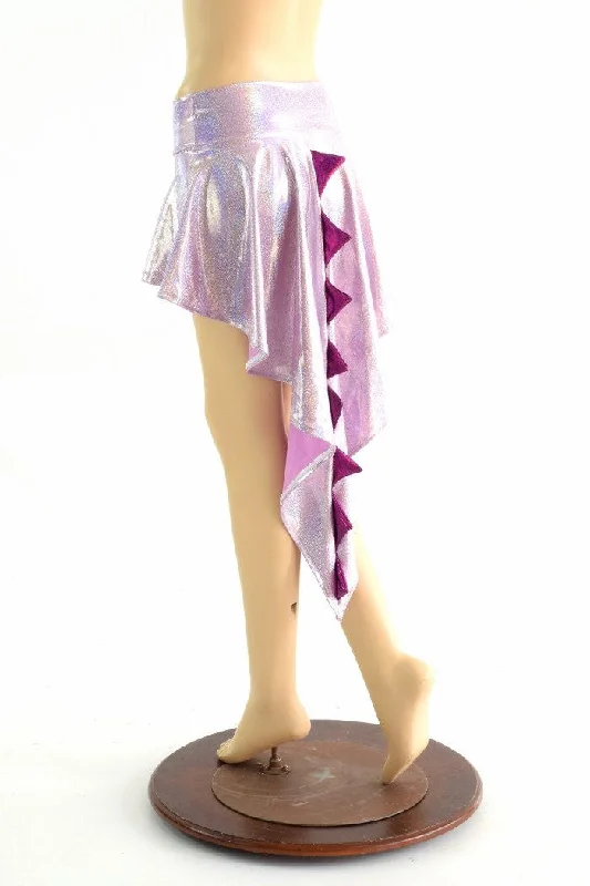 A-line mini skirts for fun flirty looks -Lilac Purple Holographic  Dragon Tail Skirt