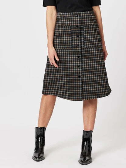 Bold skirts with bright color pops -Charlie Check A-Line Skirt - Black