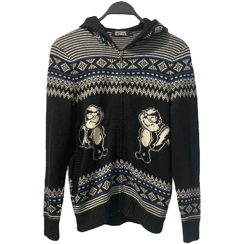 Crew - neck cardigan for a casual vibe -HYSTERIC GLAMOUR/Cardigan/S/Black/Acrylic/0213ND08