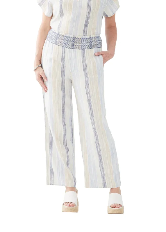 Soft fabric tight trousers for women with breathable material for year-round wear -Summer Vibes Pull On Pants In Multi