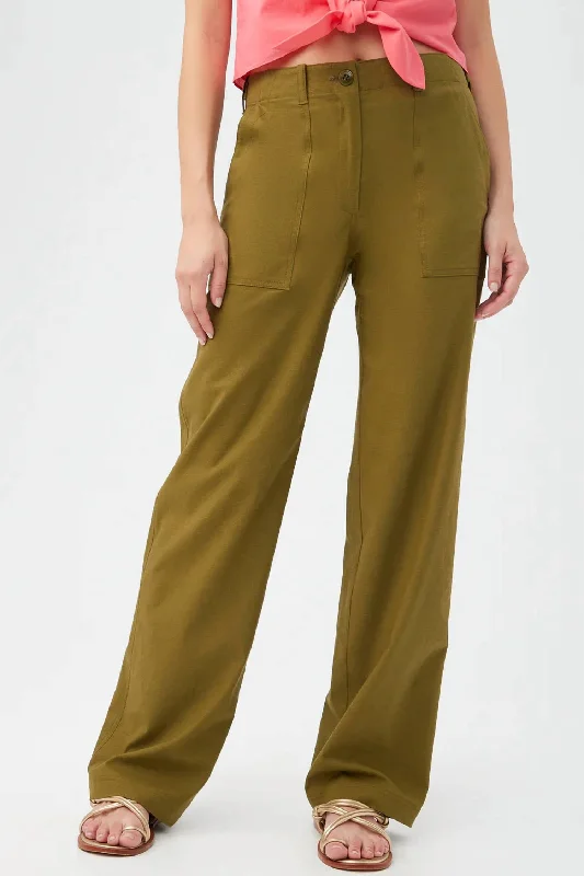 Formal tight trousers for women with sharp crease and sophisticated tailoring -Antonia Pant In Sage