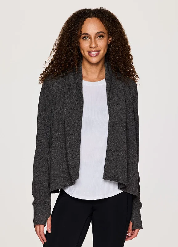 Short - sleeve cardigan for mild days -Zen Cropped Open Cardigan