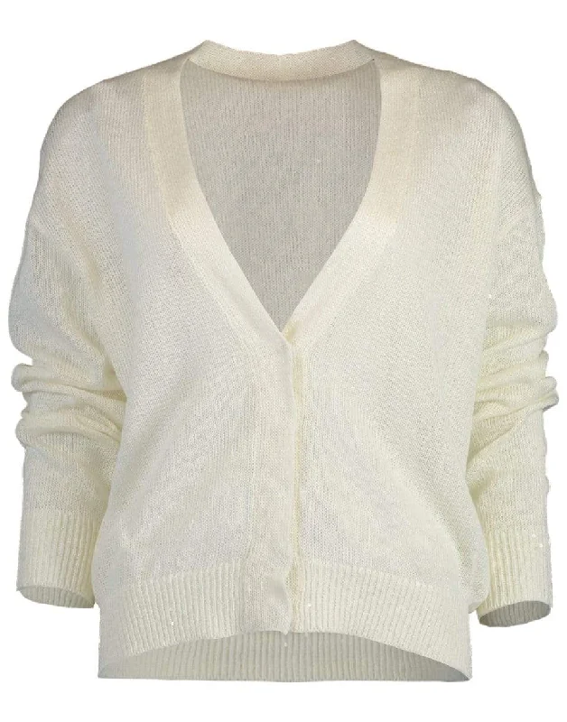 Cultural - event cardigan for a stylish appearance -Paillette V-Neck Cardigan