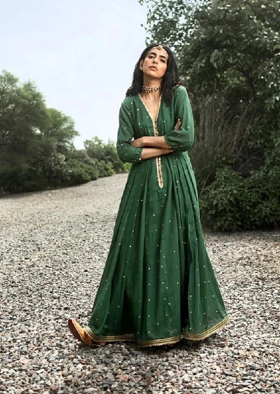 Contemporary Dresses for Fashion -Green Ornamental dress