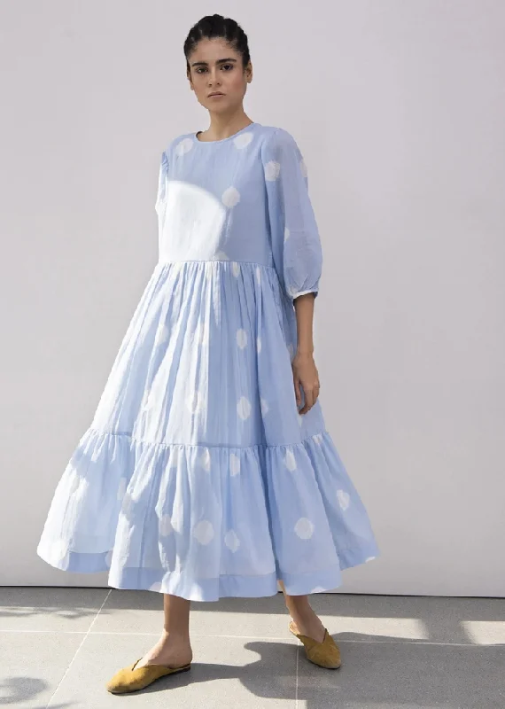 Maxi Dresses for Elegant Style -Blue Poppy Shibori Dress