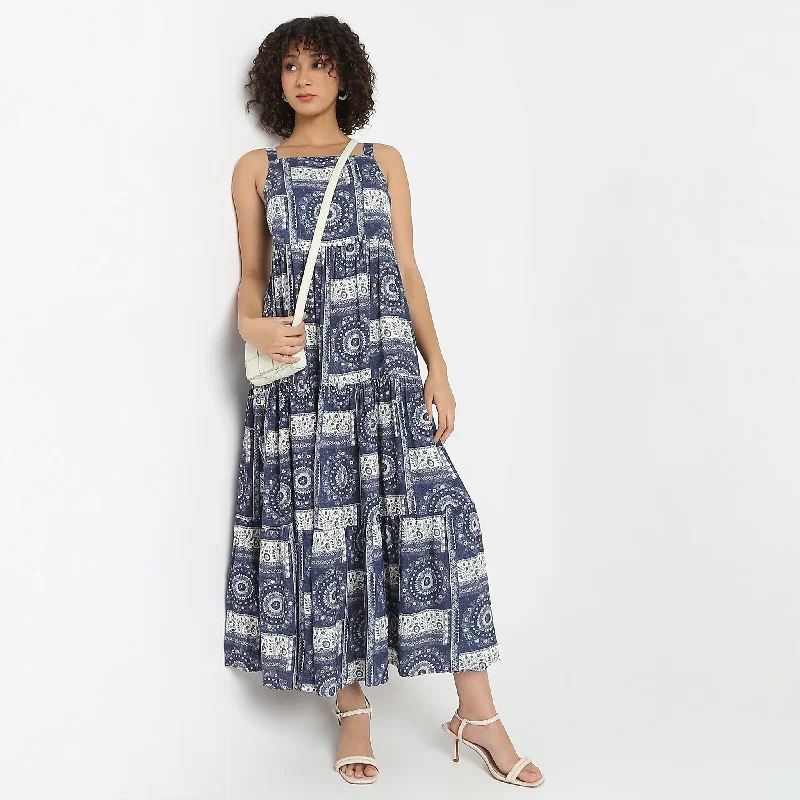 A-line Dresses for Flattering -Flare Fit Motifs Print Empire A-Line Dress