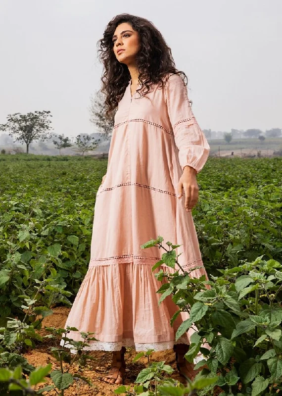 Fashionable Dresses for Style -Rose Mulmul maxi dress