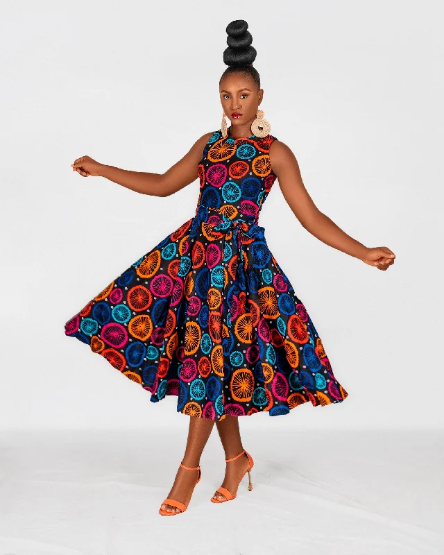 Strapless Dresses for Glamorous -Habibi Midaxi Dress | Multicolored  African Print