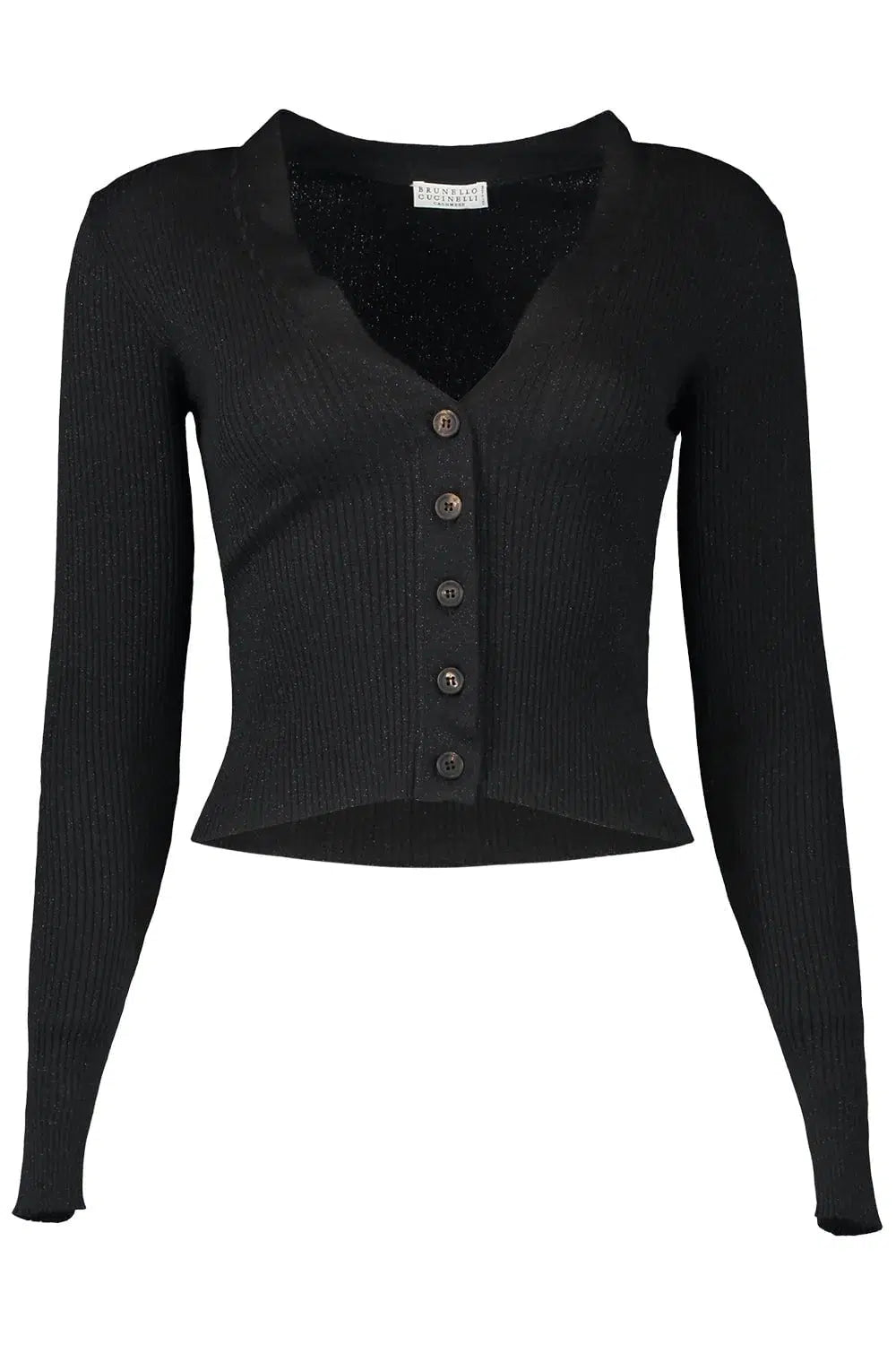 Indoor - gathering cardigan for a comfortable choice -Ribbed Cardigan - Black