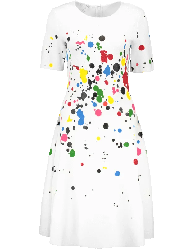 Casual Dresses for Everyday -Paint Splatter Knit Dress