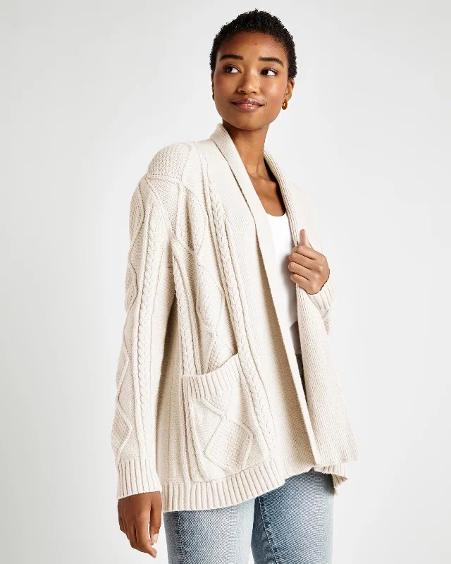 Bohemian - style cardigan for a free - spirited look -Cora Cable Open Cardigan