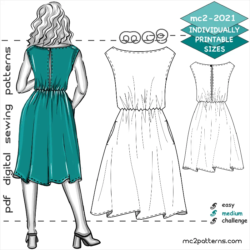 Retro Dresses for Throwback -Easy Off-Shoulder Dress with A-line Skirt