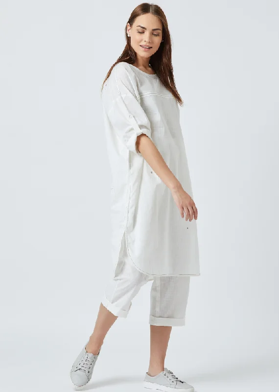 Polyester Dresses for Durable -White tunic dress