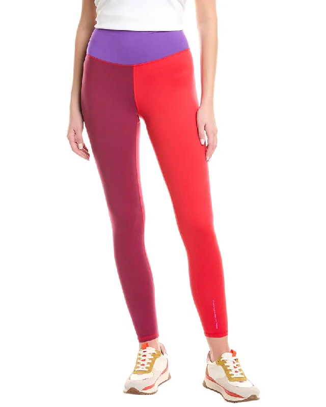 High-waisted tight trousers for women with flare leg and retro aesthetic -Terez Tri Tone TLC Legging