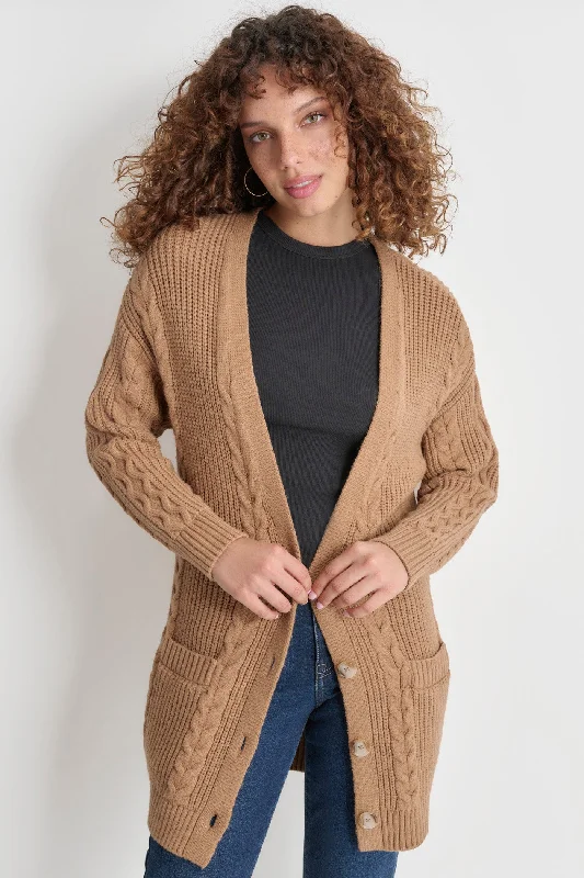 Date - night cardigan for a romantic evening -V-NECK RELAXED LONG CARDIGAN