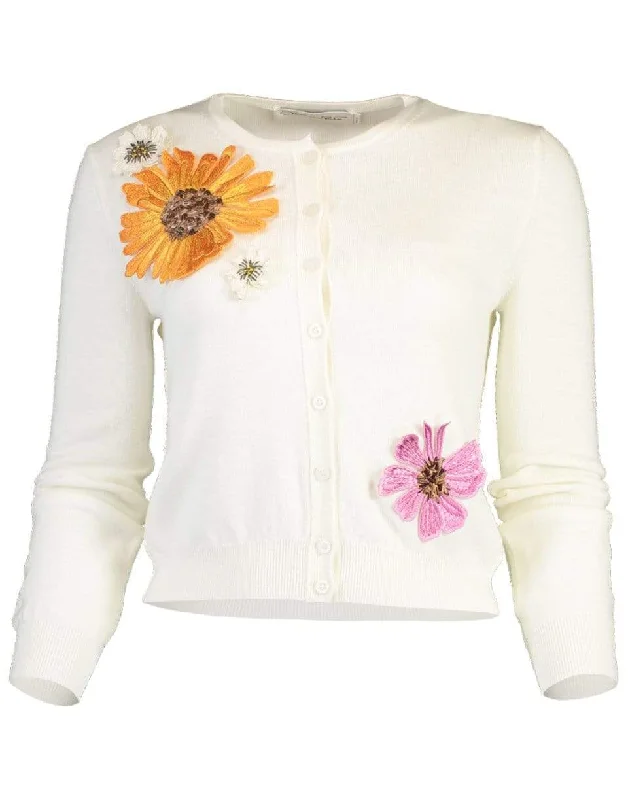 Cropped - cardigan for a trendy outfit -Ombre Pressed Flower Cardigan