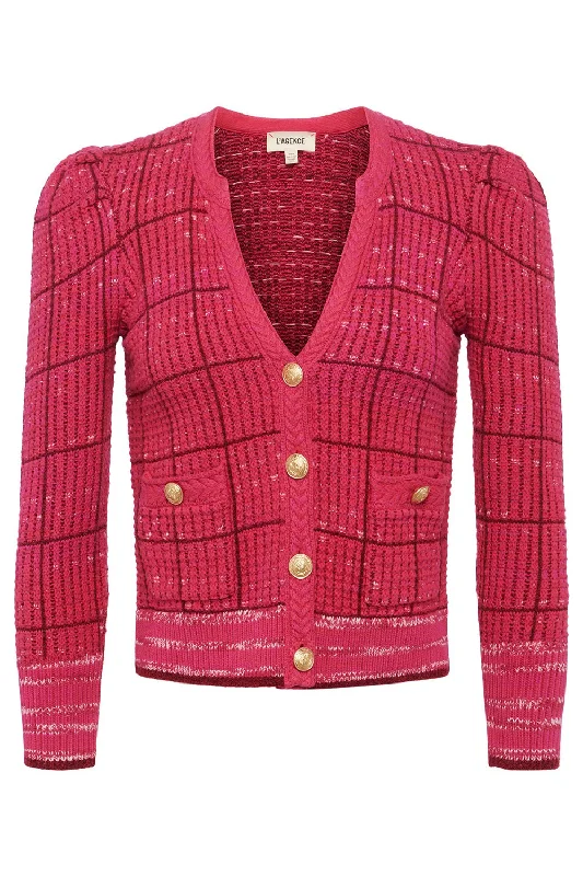 Short cardigan for petite women's style -Jenni Cardigan - Pink Multi