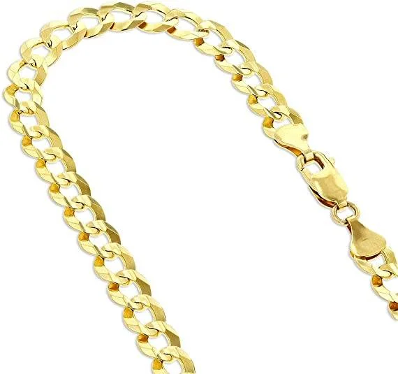 Best necklaces and pendants with matching earrings for a coordinated, elegant look-10K Genuine Solid Yellow Gold Cuban Necklace Chain