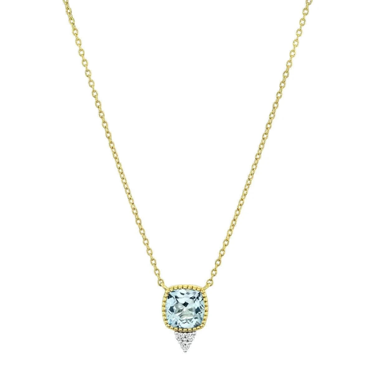 Elegant necklaces and pendants with infinity symbols for timeless designs-SLOANE STREET 18K YELLOW GOLD SKY BLUE TOPAZ DIAMOND NECKLACE