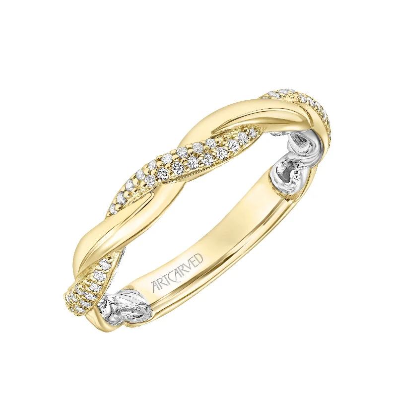 Layered necklaces and pendants for a trendy and fashionable stacked look-14k Two Tone Diamond Anniversary Band