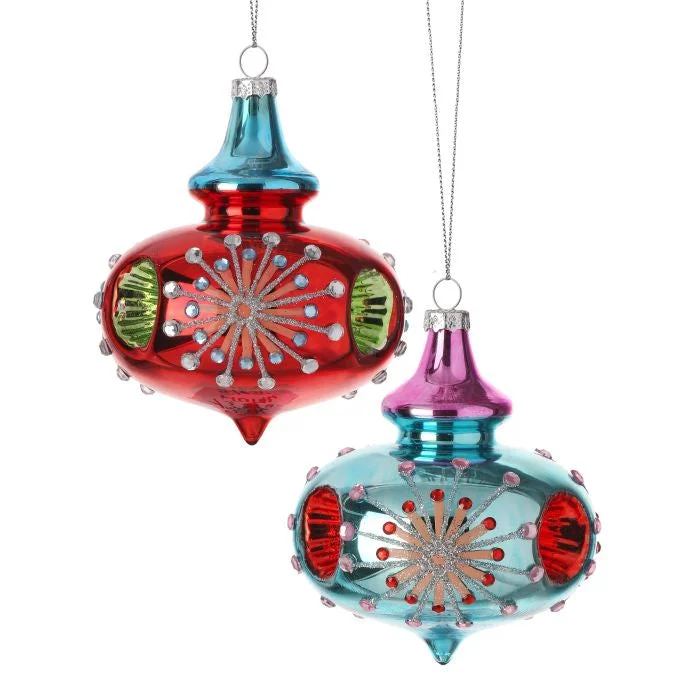 Best necklaces and pendants with silver chains for a sleek, timeless look-4" Glass Reflector Kismet Jewel Ornament, Assorted Colors