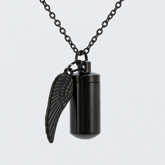 Simple necklaces and pendants with tiny charms for a delicate and casual vibe-Angel Wings Stainless Steel Ashes Necklace