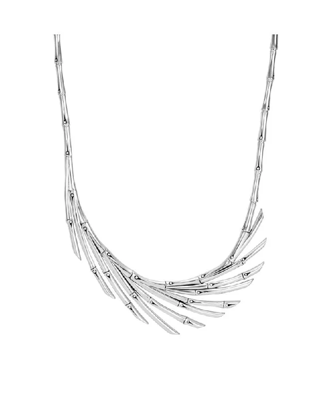 Best necklaces and pendants with matching earrings for a coordinated, elegant look-Silver Bamboo necklace