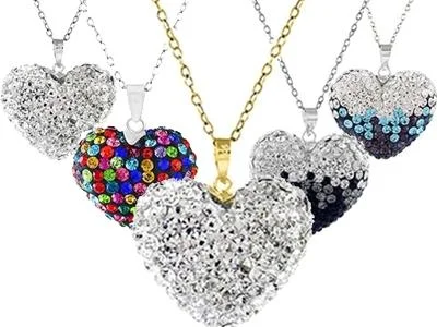 Elegant necklaces and pendants with diamond accents for added sparkle-Bubble Heart Pendant in Solid Sterling Silver Made with Swarovski Elements