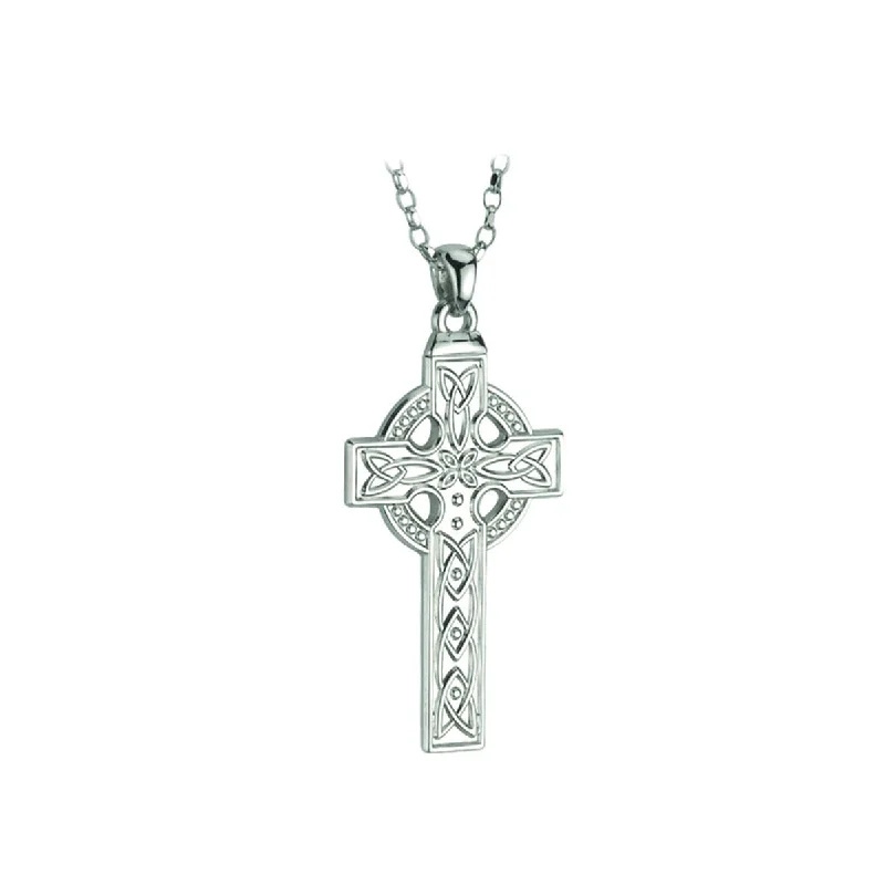 Necklaces and pendants with ocean-inspired designs for a refreshing, beachy feel-Irish-Made Sterling Silver Celtic Cross Necklace: A Timeless Gift