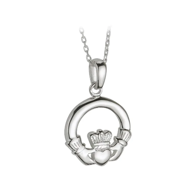 Personalized necklaces and pendants with coordinates for a meaningful location-based gift-Stunning Sterling Silver Claddagh Pendant for Irish Heritage