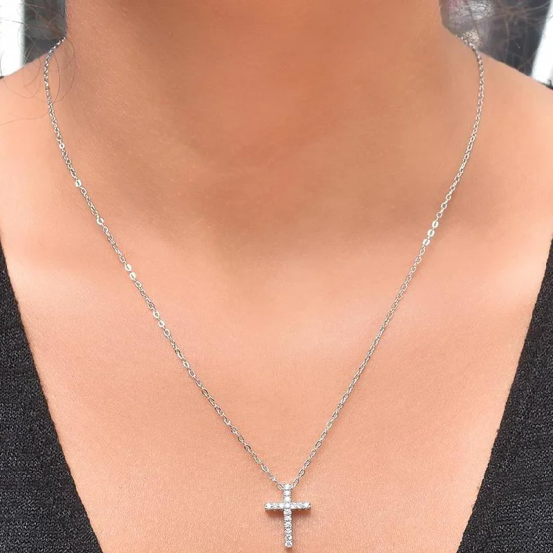 Best necklaces and pendants with heart-shaped lockets for a sentimental keepsake-Crystal Cross Pendant Necklace