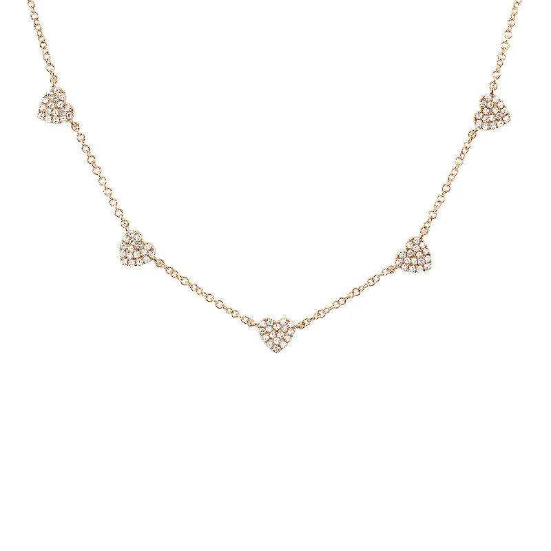 Elegant necklaces and pendants with diamond accents for added sparkle-5 Mini Diamond Heart Necklace - Rose Gold