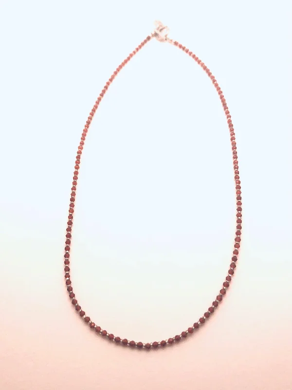 Best necklaces and pendants with infinity hearts for a romantic, eternal symbol-Garnet and Hill Tribe Silver Necklace