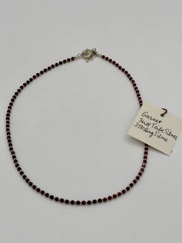 Beautiful necklaces and pendants with natural stones for an earthy, organic vibe-Garnet, Pearl, Hill Tribe and Sterling Silver Necklace