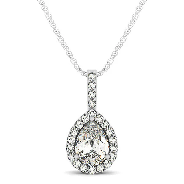 Fashionable necklaces and pendants with birthstones for a personalized gift idea-Halo Diamond Pendant