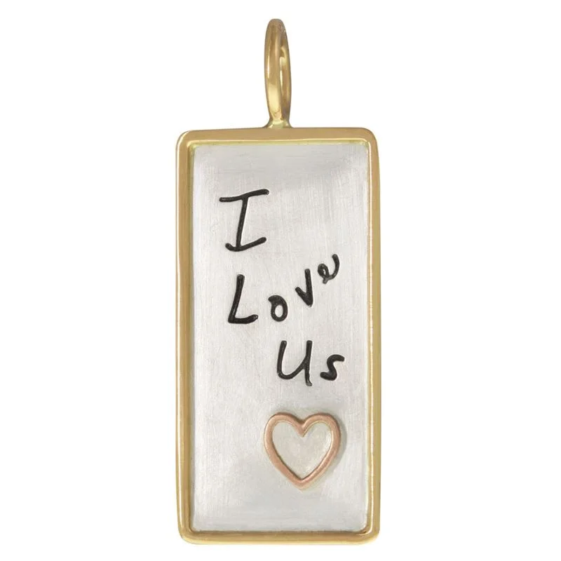 Best necklaces and pendants with vintage coin pendants for a unique accessory-Heather B. Moore I Love Us ID Tag