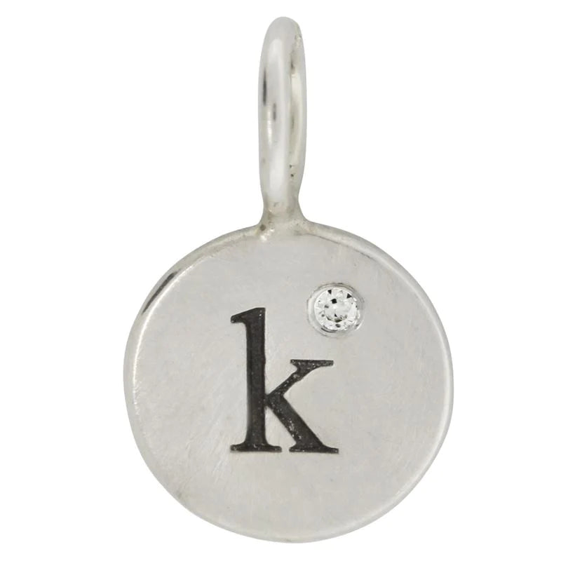 Necklaces and pendants with engraved messages for a deeply personal, sentimental gift-Heather B. Moore Single Initial Round Charm