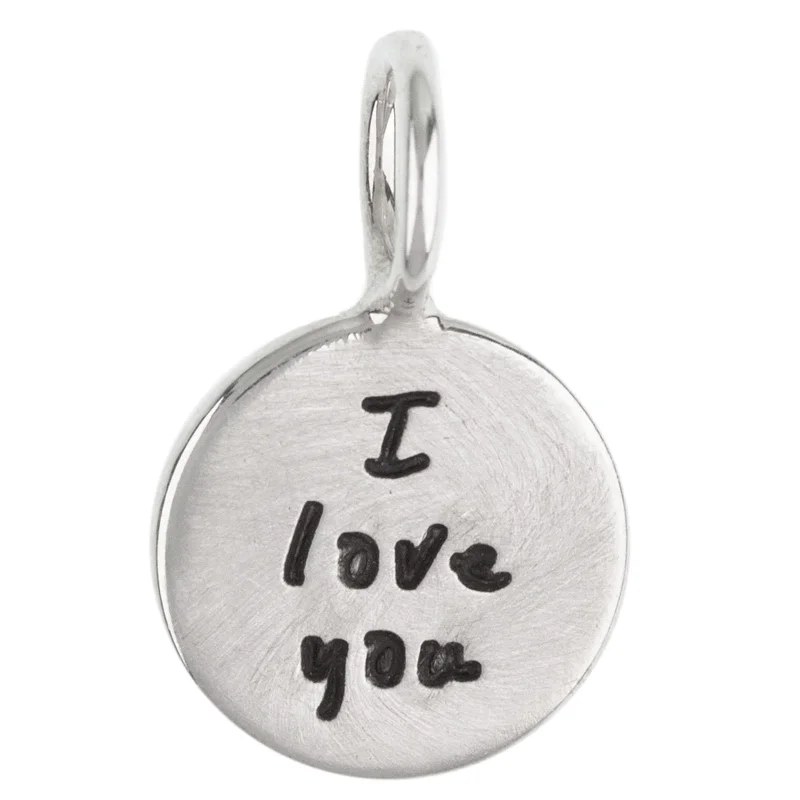 Best necklaces and pendants with intricate filigree for vintage-inspired elegance-I Love You Round Charm