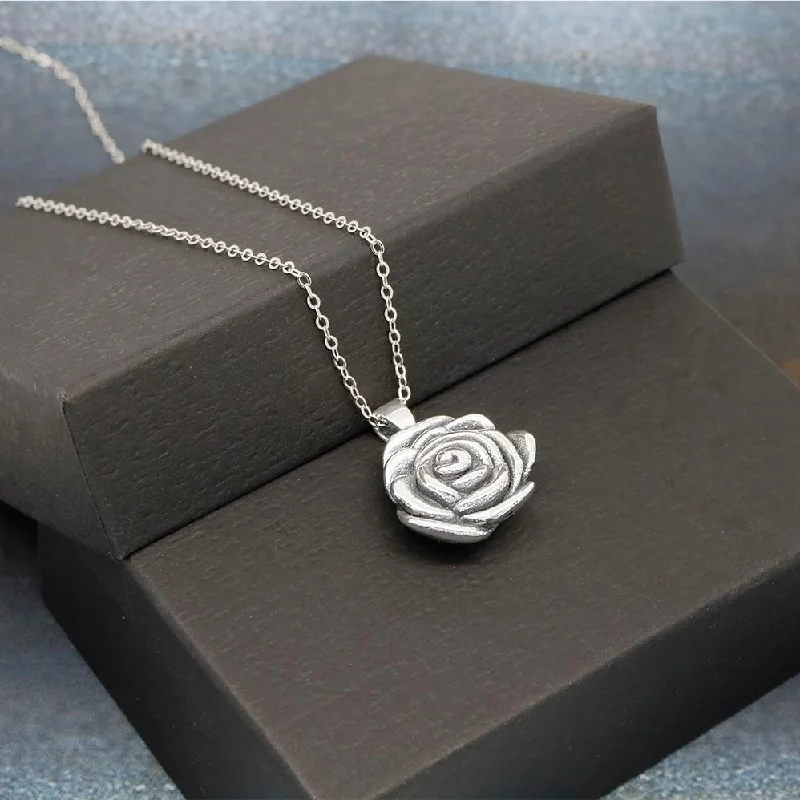 Best necklaces and pendants with silver chains for a sleek, timeless look-Italian Sterling Silver Artisan Rose Flower Necklace by Verona